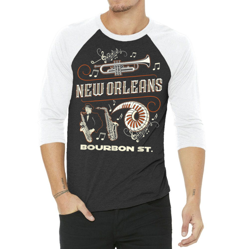 New Orleans Louisiana Jazz Festival Vintage T Shir 3/4 Sleeve Shirt | Artistshot