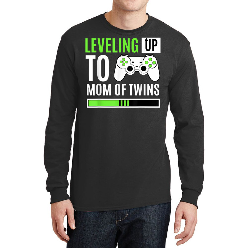 Leveling Up To Mom Of Twins Gaming Gender Reveal C Long Sleeve Shirts | Artistshot