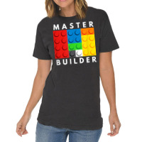 Master Builder Building Blocks Brick Builders Toys Vintage T-shirt | Artistshot