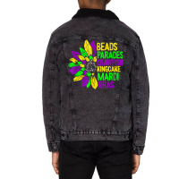 Beads Parades Crawfish Kingcake Mardi Gras Masquer Unisex Sherpa-lined Denim Jacket | Artistshot