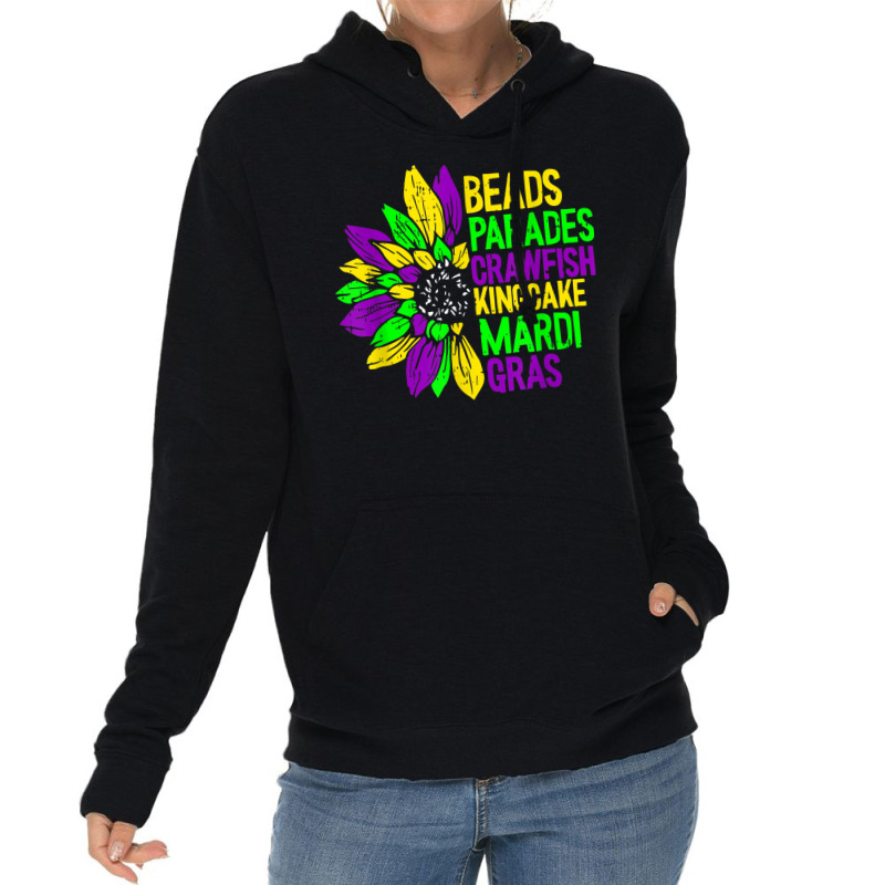 Beads Parades Crawfish Kingcake Mardi Gras Masquer Lightweight Hoodie | Artistshot