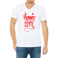 Horny Devil Sexy Sinner Horns Tail Adult Sinful Hu V-neck Tee | Artistshot