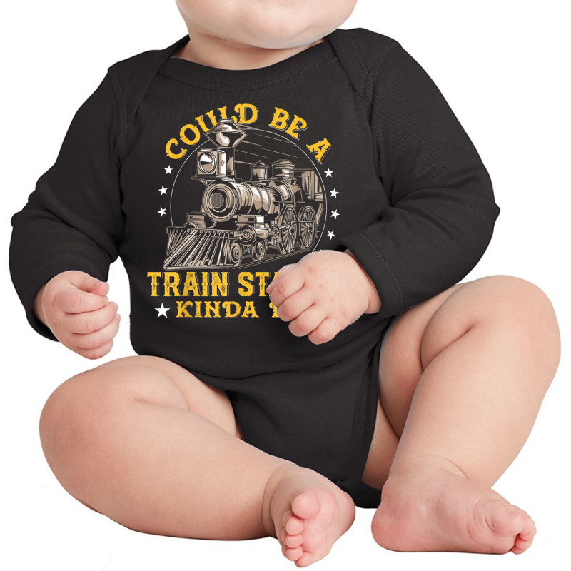 Could Be A Train Station Kinda Day T Shirt Long Sleeve Baby Bodysuit by mogakino | Artistshot