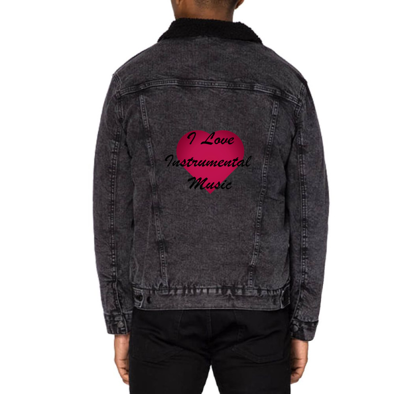 I Love Instrumental Music Stickers Unisex Sherpa-Lined Denim Jacket by GregoryHoneycutt | Artistshot