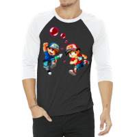 Retro Arcade Pang   Vector Illustration 3/4 Sleeve Shirt | Artistshot