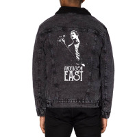 Anderson   White Stencil 2 East Unisex Sherpa-lined Denim Jacket | Artistshot