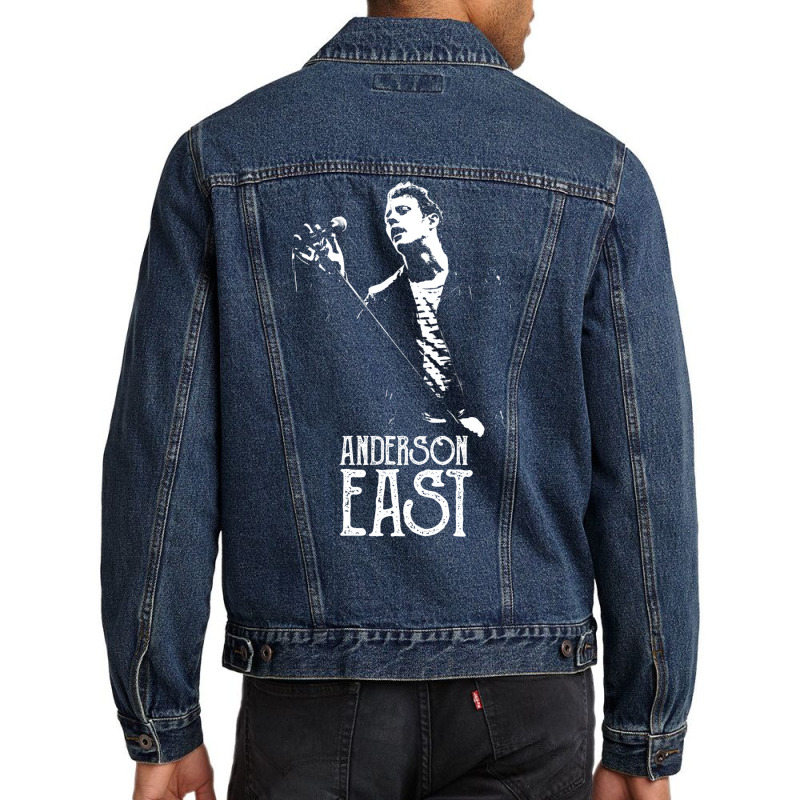 Anderson   White Stencil 2 East Men Denim Jacket by toglisetarhp | Artistshot