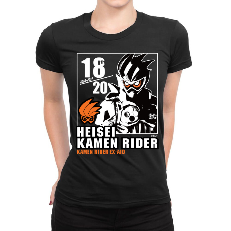 Kamen Rider Ex Aid Heisei Rider Anniversary Long S Ladies Fitted T-Shirt by wafaha | Artistshot