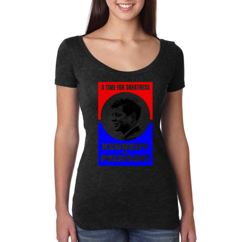 Jfk Kennedy For President Women's Triblend Scoop T-shirt by tacanaglin8 | Artistshot