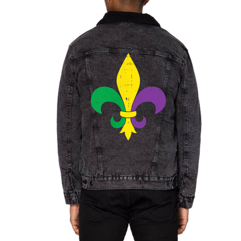 Jester Har Pocket Mardi Gras Party Parade Carnival Unisex Sherpa-lined Denim Jacket | Artistshot