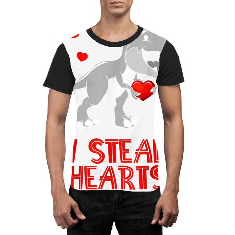 I Steal Hearts Dinosaur Valentines Day For Baby Bo Graphic T-shirt | Artistshot