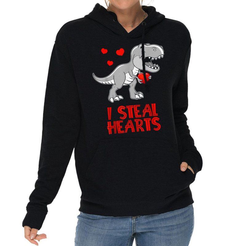 I Steal Hearts Dinosaur Valentines Day For Baby Bo Lightweight Hoodie | Artistshot