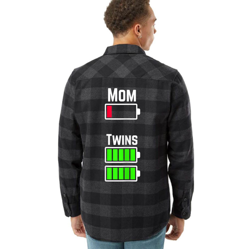 Womens Tired Twin Mom Low Battery Charge T Shirt Flannel Shirt | Artistshot