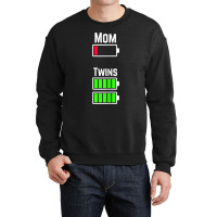 Womens Tired Twin Mom Low Battery Charge T Shirt Crewneck Sweatshirt | Artistshot