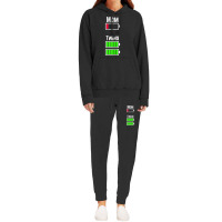 Womens Tired Twin Mom Low Battery Charge T Shirt Hoodie & Jogger Set | Artistshot