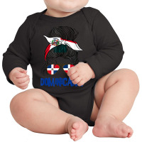 Dominicana For Girl Dominican Flag For Women Domin Long Sleeve Baby Bodysuit | Artistshot