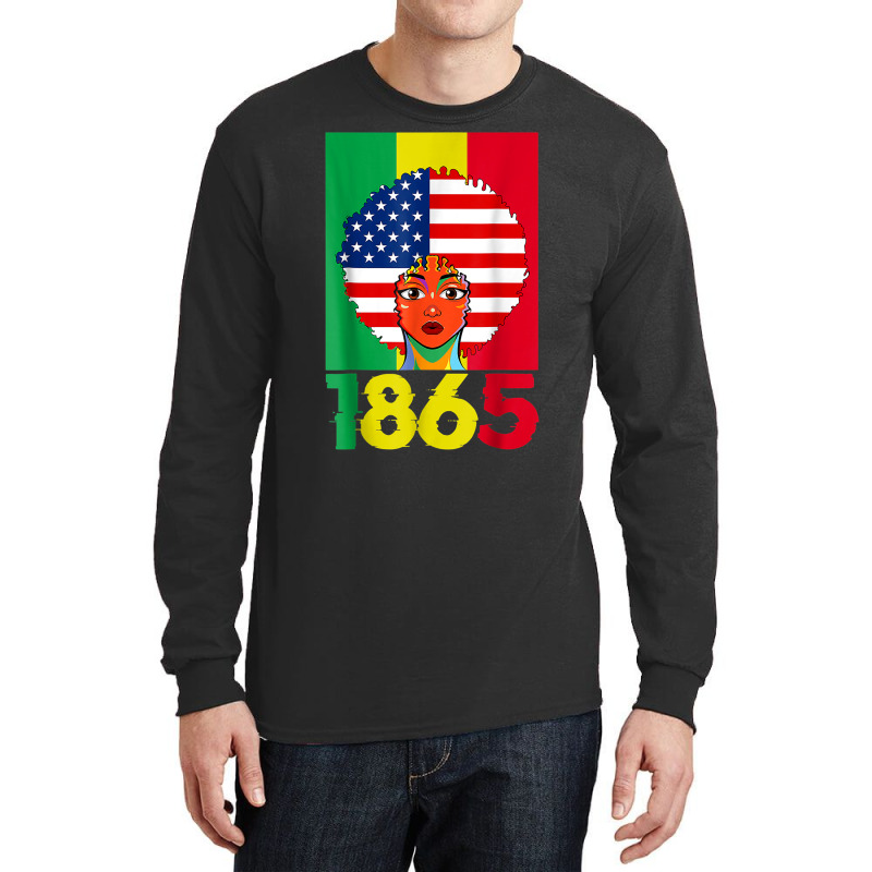 Juneteenth Afro American Flag 1865 Black Independe Long Sleeve Shirts | Artistshot