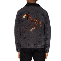 Smilodon. Saber Tooth Cat. Pleistocene   Pocket Em Unisex Sherpa-lined Denim Jacket | Artistshot