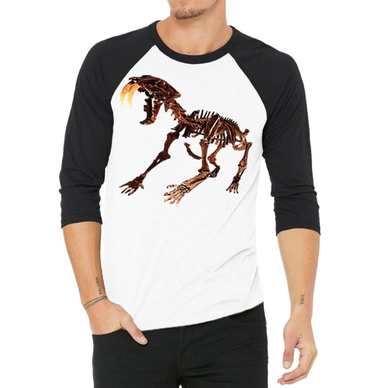 Smilodon. Saber Tooth Cat. Pleistocene   Pocket Em 3/4 Sleeve Shirt | Artistshot