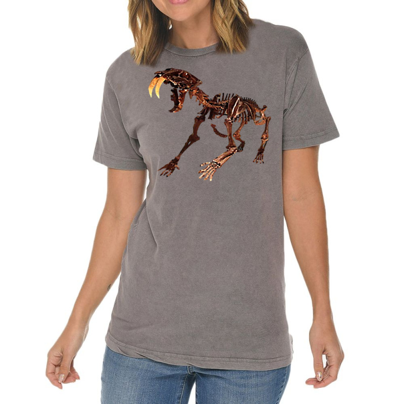 Smilodon. Saber Tooth Cat. Pleistocene   Pocket Em Vintage T-shirt | Artistshot