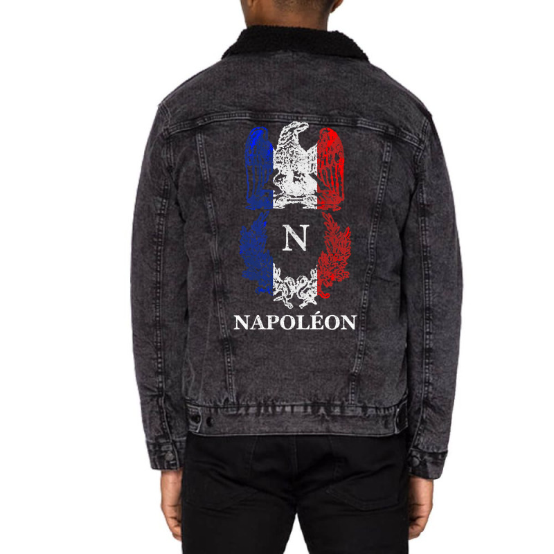 Napoleon Bonaparte Eagle Emblem Insignia French Fl Unisex Sherpa-Lined Denim Jacket by arzaba | Artistshot