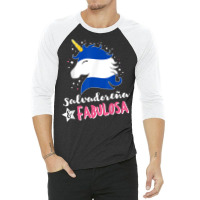 Salvadoran Flag El Salvador Unicornio T Shirt 3/4 Sleeve Shirt | Artistshot