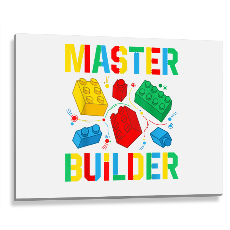 Master Builder Kids Building Blocks Brick Toy Mast Metal Print Horizontal | Artistshot