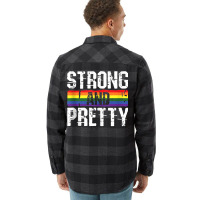 Strong And Pretty Gay Pride Gym Lifting Workout Lg Flannel Shirt | Artistshot