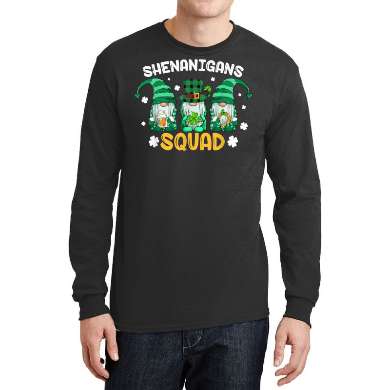 Shenanigans Squad St Patricks Day Gnomes Green Pro Long Sleeve Shirts | Artistshot