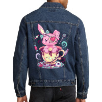 Kawaii Pastel Goth Cute Creepy Rabbit Menhera Occu Men Denim Jacket | Artistshot