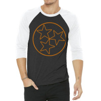 Tennesse State Flag Outline Stars Football Fan Kno 3/4 Sleeve Shirt | Artistshot