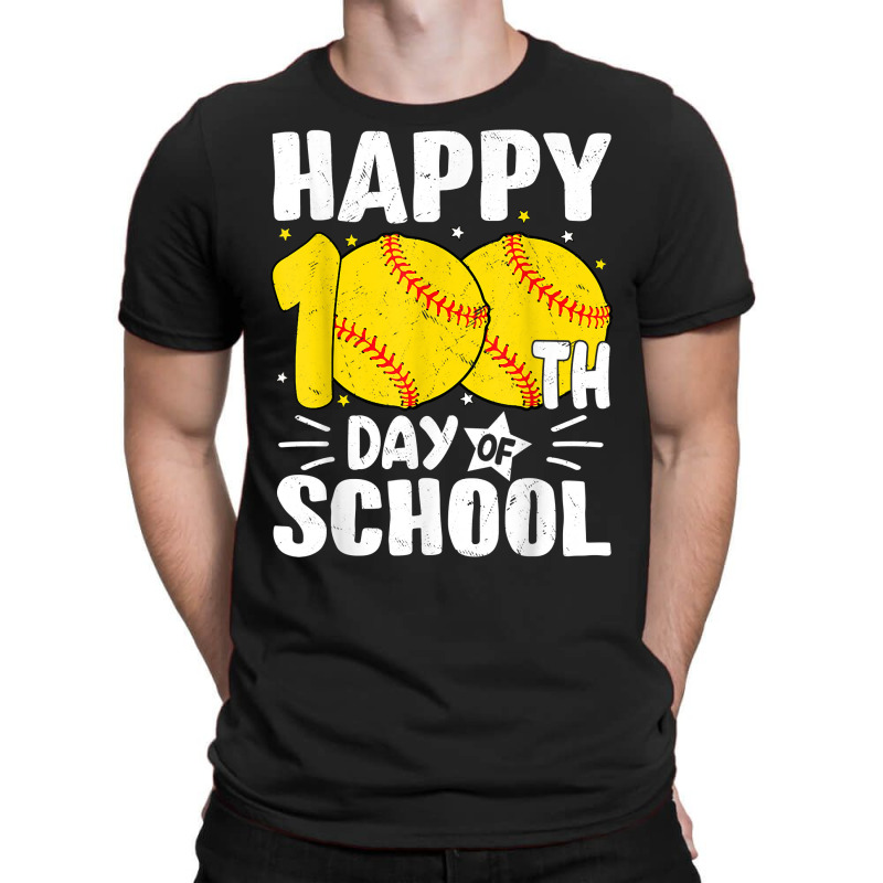 Softball Happy 100th Day Of School Tshirt Kids Tea T-shirt | Artistshot