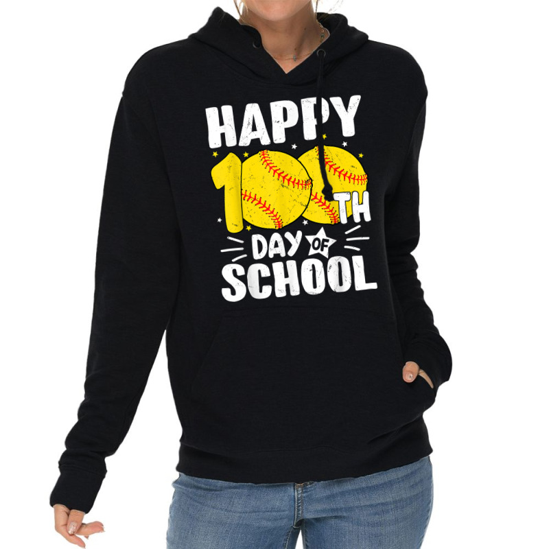 Softball Happy 100th Day Of School Tshirt Kids Tea Lightweight Hoodie | Artistshot