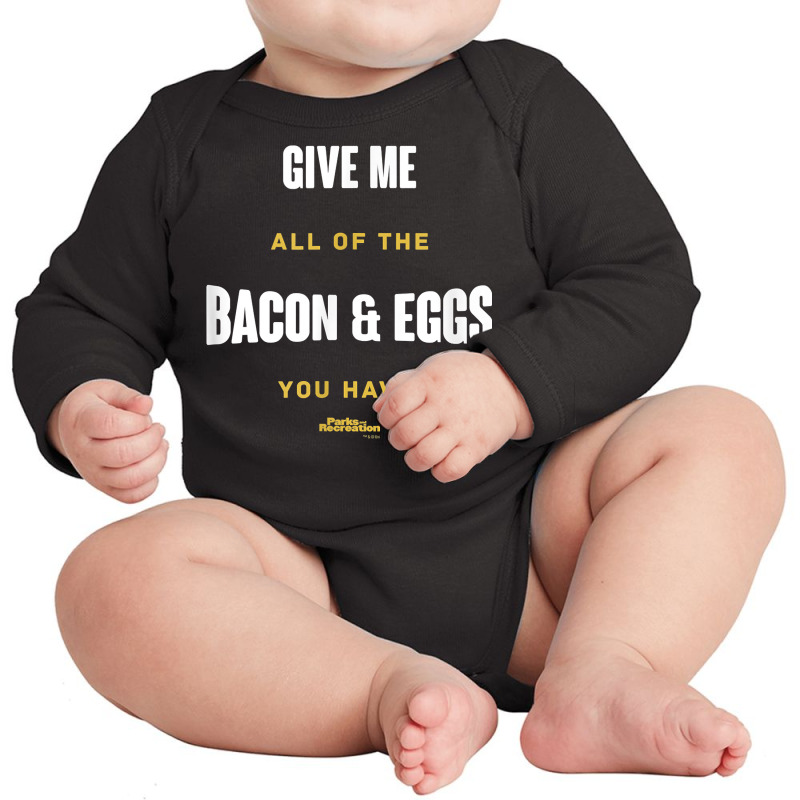 Parks And Recreation Bacon And Eggs Ron Swanson T Long Sleeve Baby Bodysuit by catricegar | Artistshot