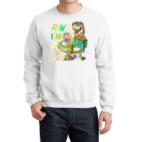 Kids Rawr I'm 2 Second Rex 2nd Birthday Dinosaur 2 Crewneck Sweatshirt | Artistshot