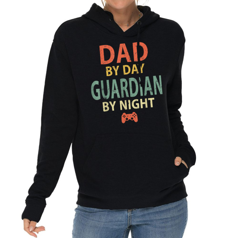 Mens Gamer Dad Shirt. Dad By Day Guardian By Night Lightweight Hoodie | Artistshot