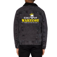 King Of Warzone Gamer Gift Calls For Duty Cod Gami Unisex Sherpa-lined Denim Jacket | Artistshot