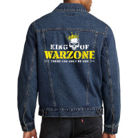 King Of Warzone Gamer Gift Calls For Duty Cod Gami Men Denim Jacket | Artistshot