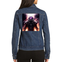 Scary Robots Xi Ladies Denim Jacket | Artistshot