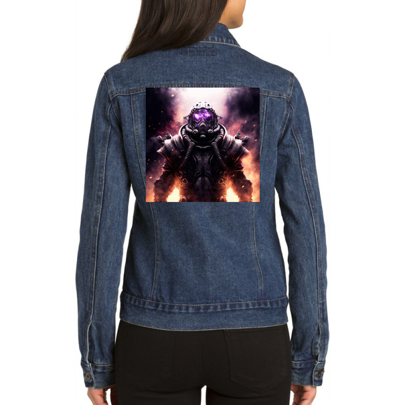 Scary Robots Xi Ladies Denim Jacket by TheDol | Artistshot