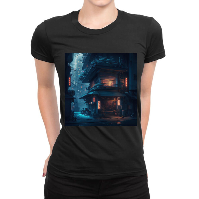 Night Street Ladies Fitted T-Shirt by TheDol | Artistshot