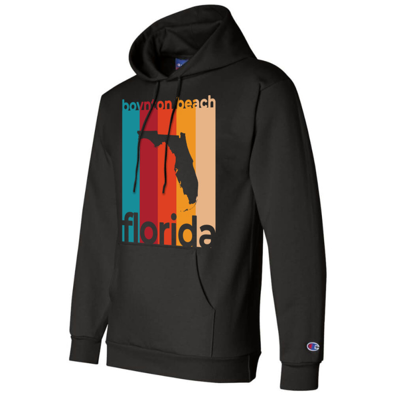 Boynton Beach Florida Retro Trending Champion Hoodie | Artistshot