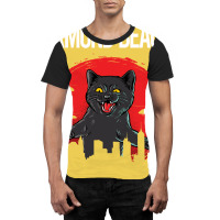 Funny Black Cat Ormond Beach Blue (1) Graphic T-shirt | Artistshot