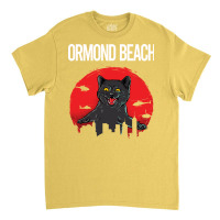 Funny Black Cat Ormond Beach Blue (1) Classic T-shirt | Artistshot