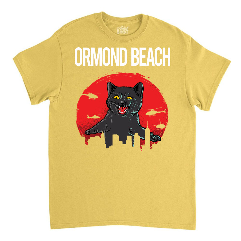 Funny Black Cat Ormond Beach Blue (1) Classic T-shirt by capronihrigh | Artistshot