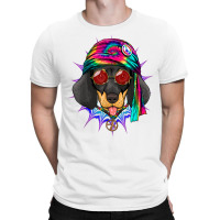 Tie Dye Hippie Dachshund Hippiness Peace Love Dog T-shirt | Artistshot