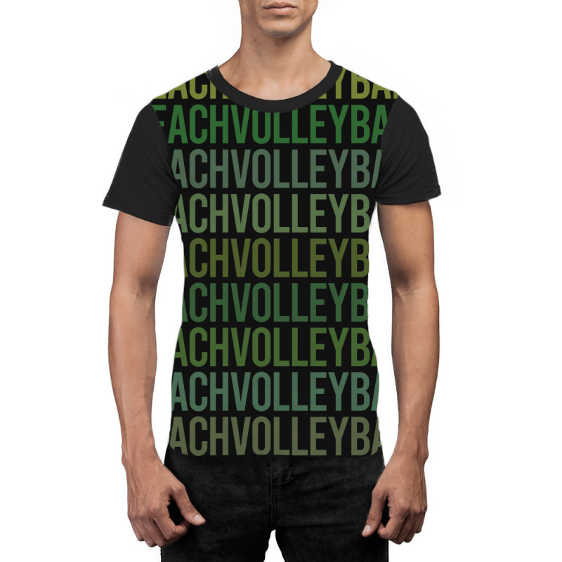 Green Text Beach Volleyball Vintage Graphic T-shirt | Artistshot