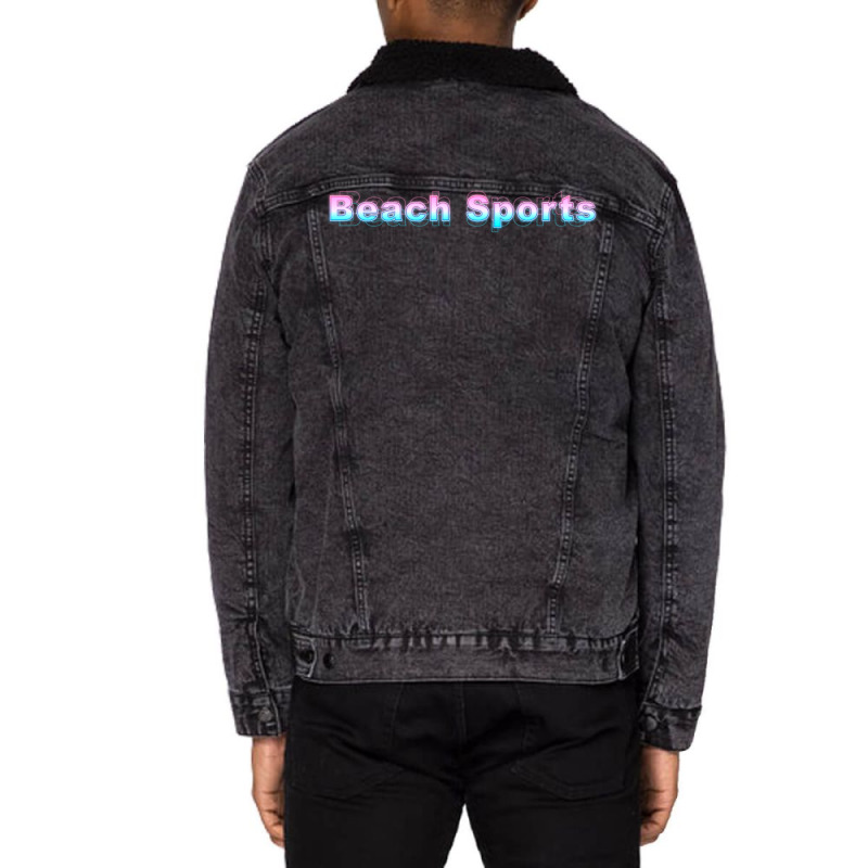 Beach Sports Hipster Unisex Sherpa-Lined Denim Jacket by lindeaucterr | Artistshot