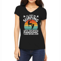 Funny Surfing Until Pandemic Over Nostalgia Women's V-neck T-shirt | Artistshot