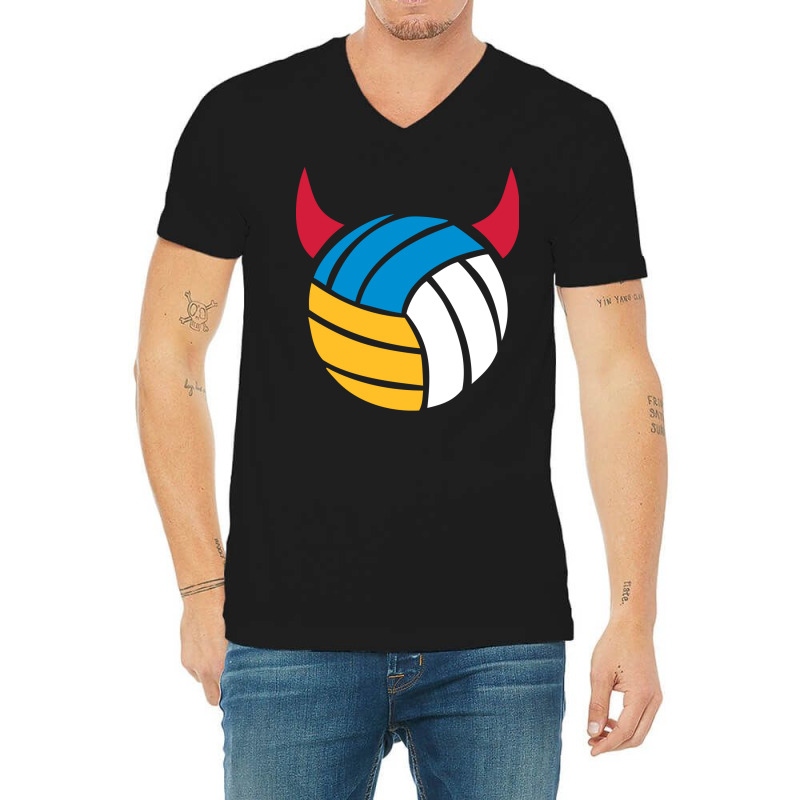 Beach Volleyball Devil Tumblr V-Neck Tee by zelekmanfraw | Artistshot